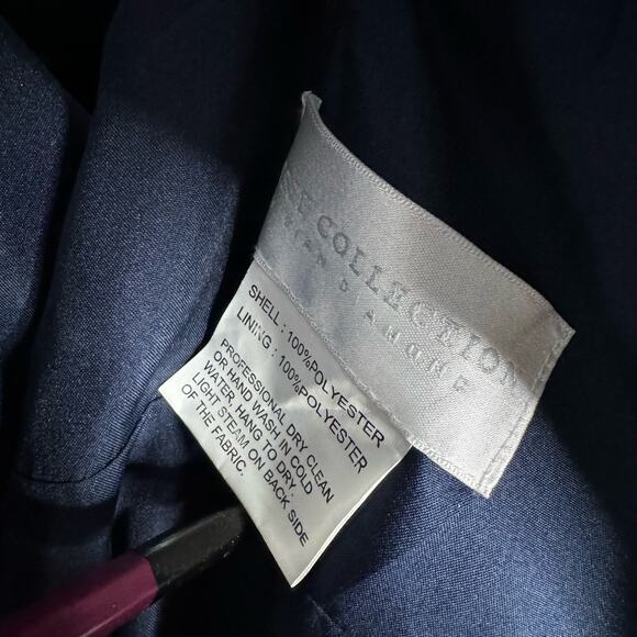 Dessy Collection Style #2987 Off Shoulder Crepe Bridesmaid Maxi Dress Navy Blue - Picture 11 of 12